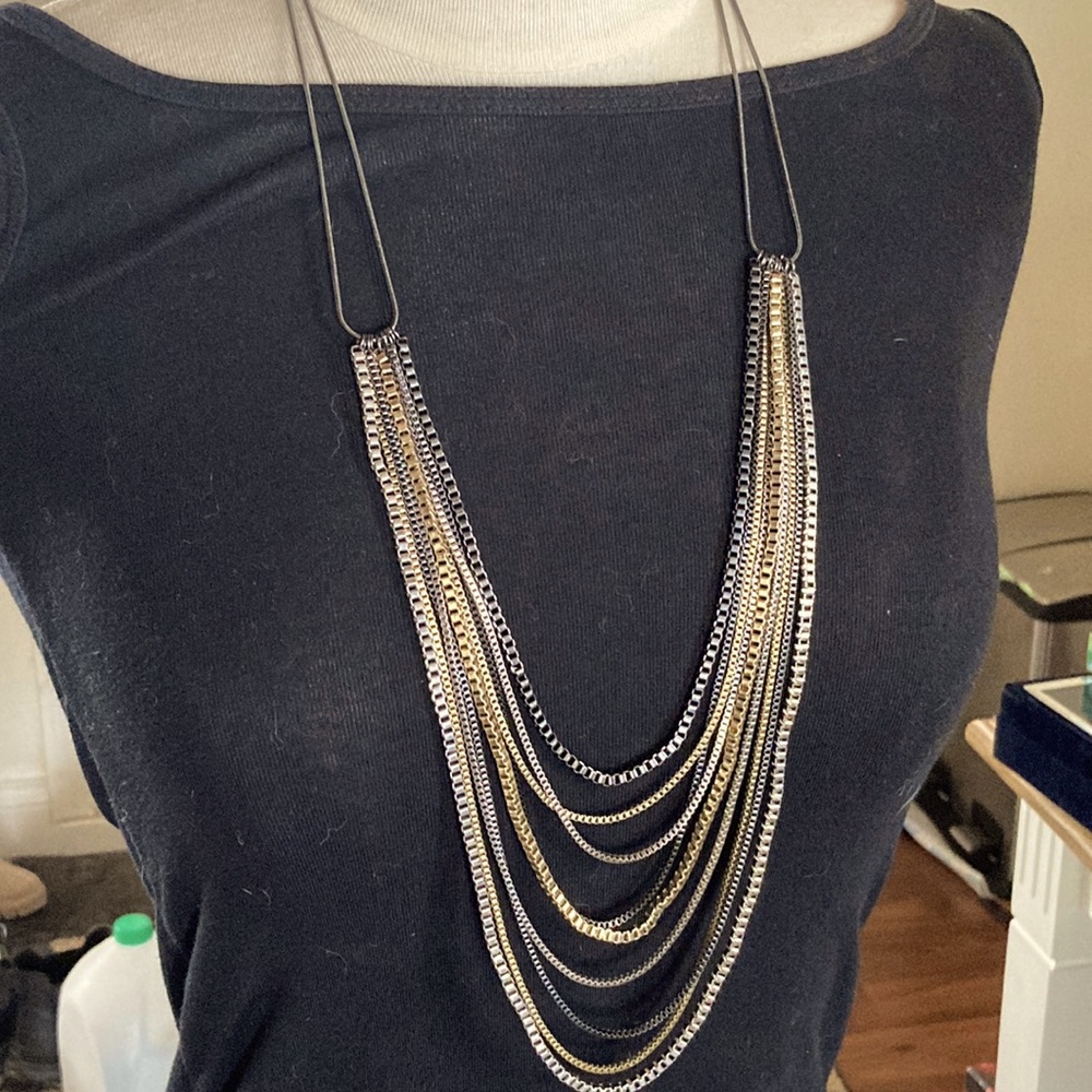 Nyguard 9 strand metal drop Neaklace